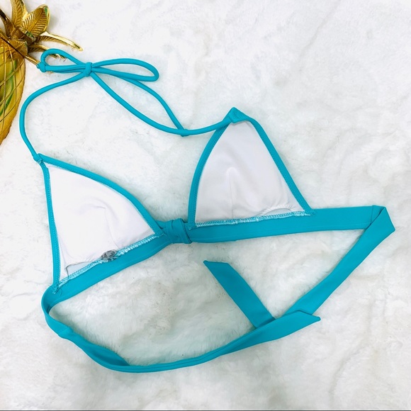 VICTORIA’S SECRET Teal Triangle Bikini Top XS - Picture 4 of 8